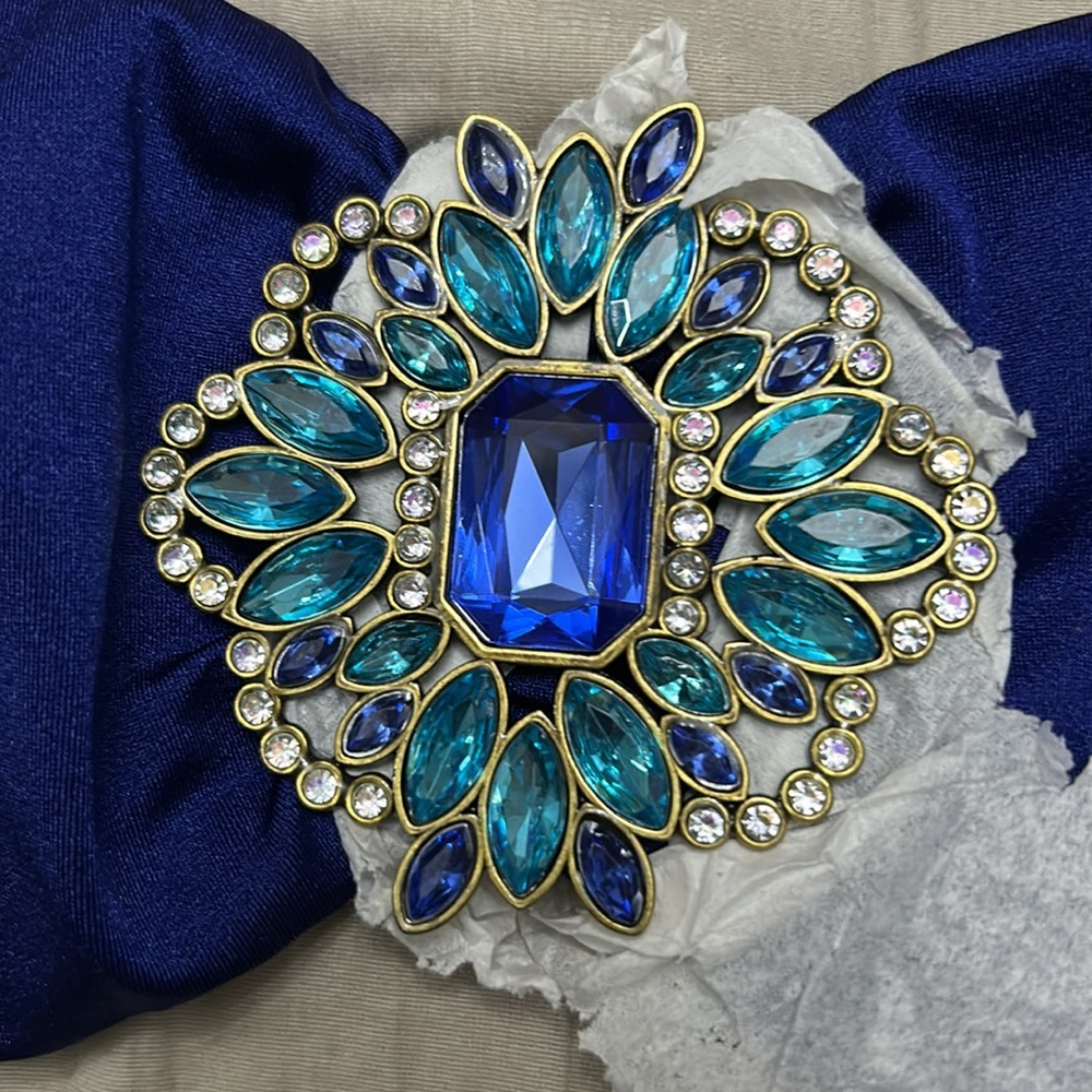 Victoria's Secret Royal Blue Jeweled Bikini Top NWT - Picture 2 of 7